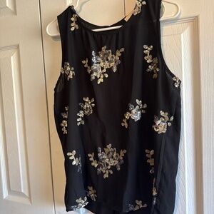 Anthropologie - Skies Are Blue Black Sequined Tank Top M